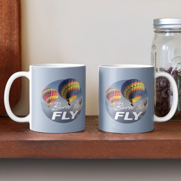 Born to Fly Ballooning Coffee Mug light blue