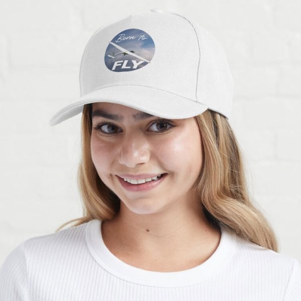 Born to Fly Sailplanes Cap White. Baseball style.