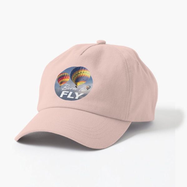 Born to Fly Cap, baseball style, pink, close View.
