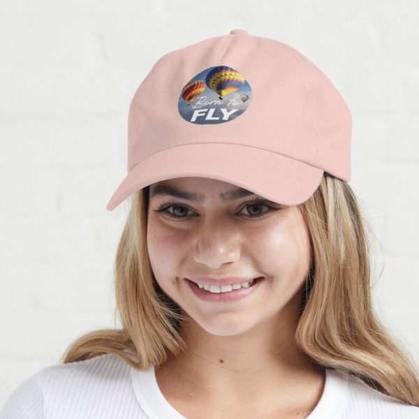 Born to Fly Ballooning Cap, Pink. Polo Style.