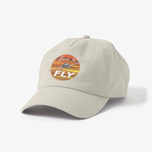 Born to Fly Cap Polo-style, Beige, Close view.