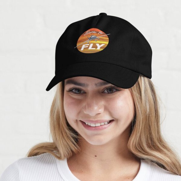 Born to Fly Cap Polo-style, Black.