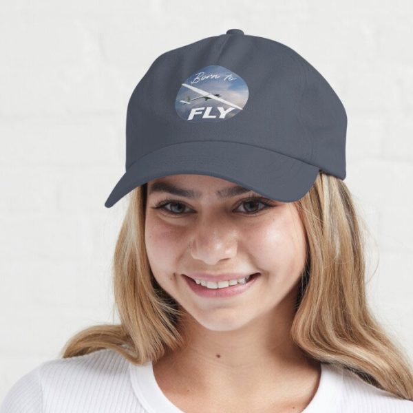 Born to Fly Sailplanes Pilot Cap, Polo-style-Grey.