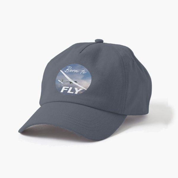 Born to Fly Sailplanes Pilot Cap, Polo-style-Grey, Close View.