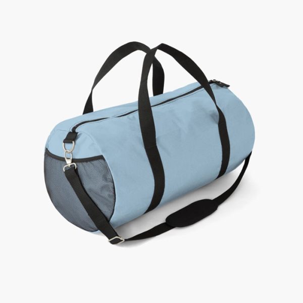Happiness is Flying Duffle Bag Back View Black Print
