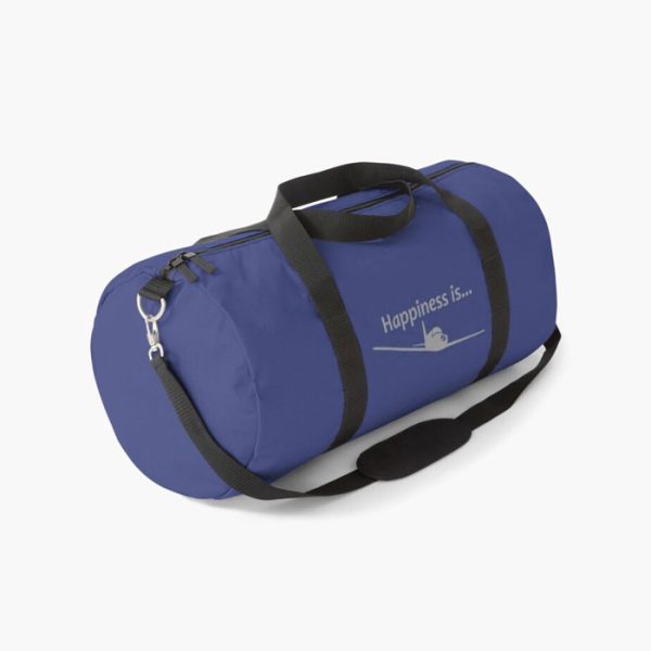 Happiness is Flying Duffle Bag Grey Print