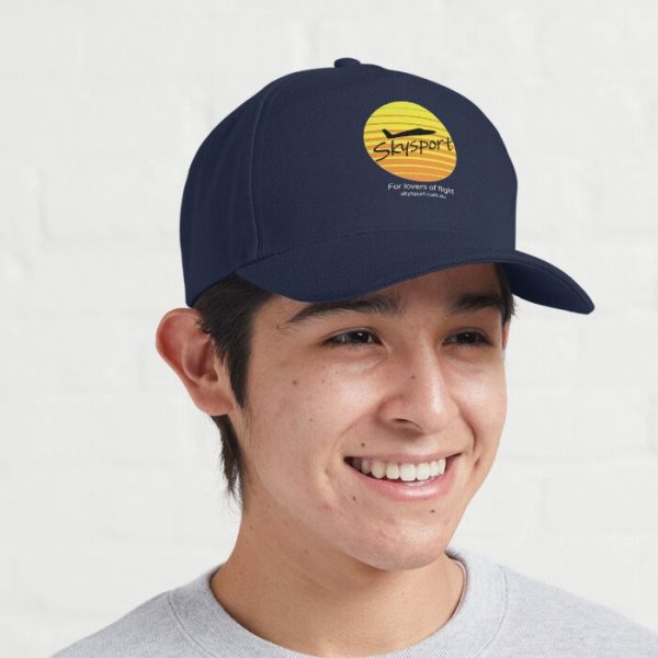 Skysport - lovers of flight Cap. White print. Baseball style.