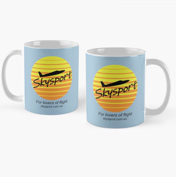 Skysport - lovers of flight Coffee Mug, black text.