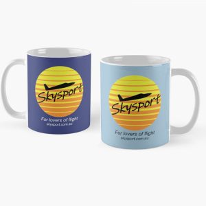 Skysport - lovers of flight Coffee Mug, black or white text.
