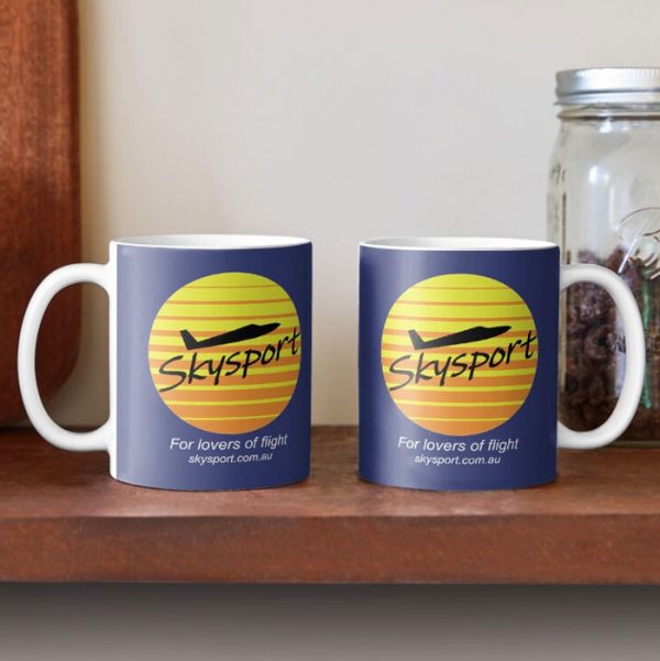 Skysport - lovers of flight Coffee Mug, white text.